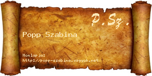 Popp Szabina névjegykártya